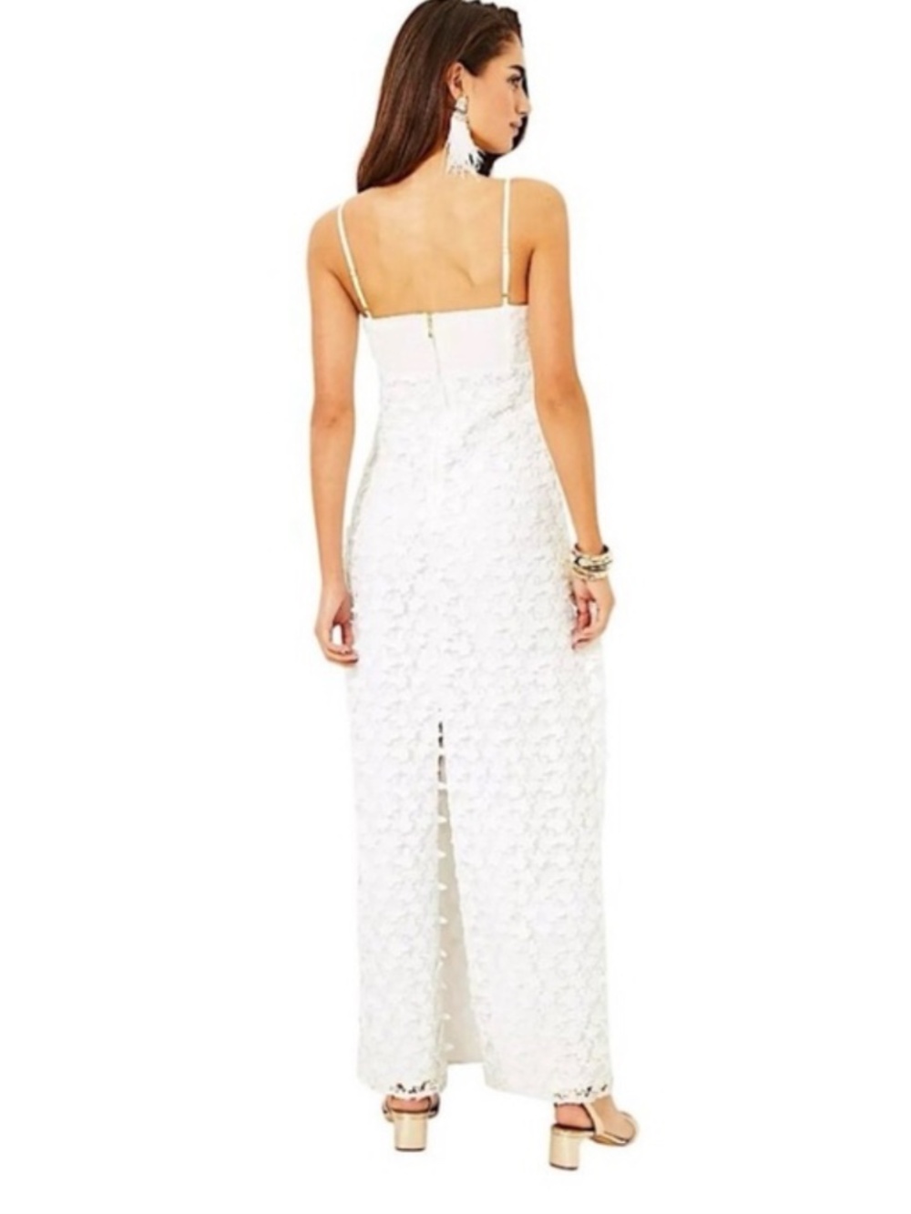 Lilly Pulitzer White Gillian Lace Maxi Dress Butterfly Size 8 - Picture 6 of 15